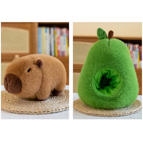 Nohito Cute Large Avocado Capybara Plush Toy 13.7'' Realistic Capybara Stuffed Animal Kawaii Soft Stuffed Avocado Food Plushie Pillow Doll
