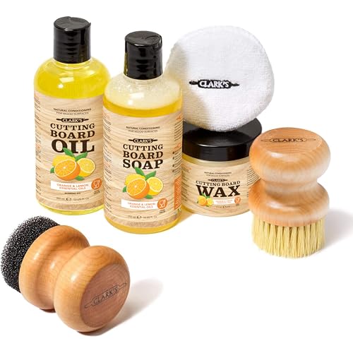 Food Grade Cutting Board Care Kit with Orange & Lemon Extracts - 3 Step Set