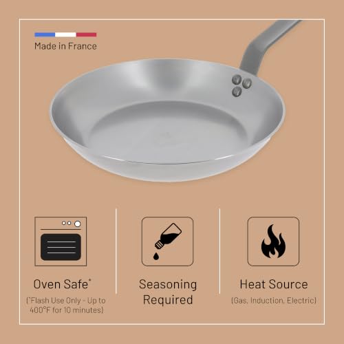 de Buyer 8-Inch Carbon Steel Omelette Pan – Naturally Non-Stick, French Made