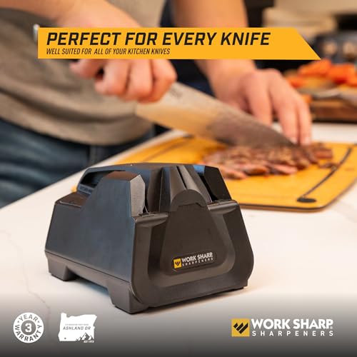 Work Sharp Black Electric Kitchen Knife Sharpener - Fast & Easy Sharpening in Drawer