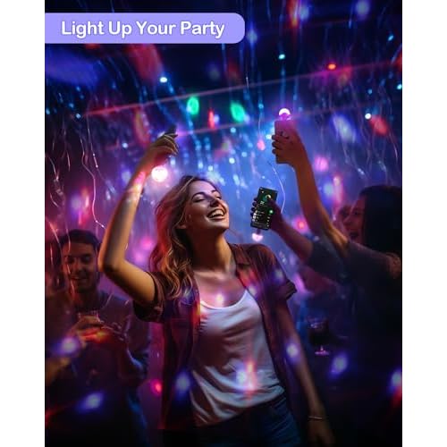Luditek USB Mini Disco Ball Light, Sound Activated Party Light for Karaoke Car, Stocking Stuffers for Kids, Party Decorations for Birthday Halloween Christmas (2 Packs)