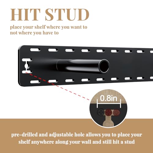 Craftersmark 43" x 6" Heavy Duty Floating Shelf Brackets - Invisible Mount