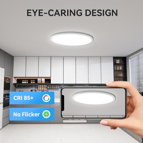 WKONCLDY 4 Pack 16-inch LED Ceiling Lights 4700lm 5000K White Slim Flush Mount