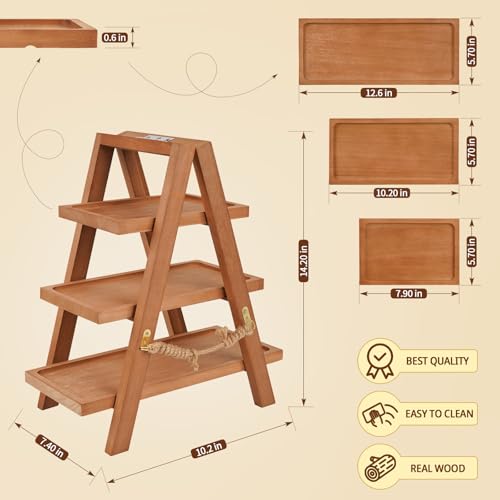 Wooden Cupcake Stand 3 Tier Display Cake Holder Brown - Party Decor