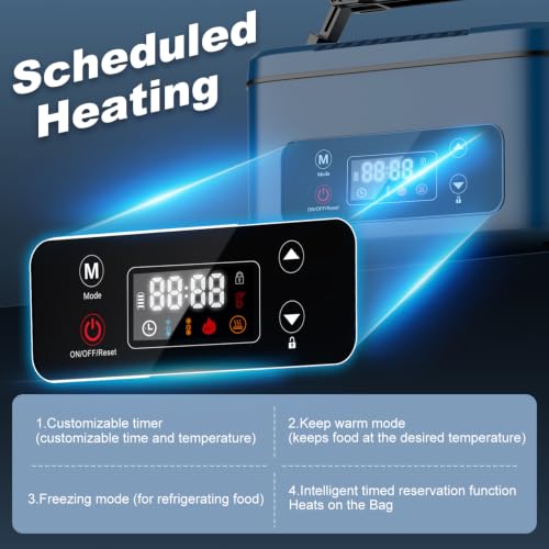 Cordless Electric Heated Lunch Box, 25000mAh Auto Heating Timer