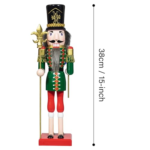 KI Store 15-Inch Double-Sided Nutcracker Soldier & Halloween Clown Decor