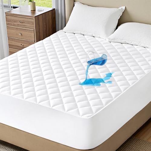 White King Mattress Protector 78x80+18 Inches Waterproof Quilted Bedding