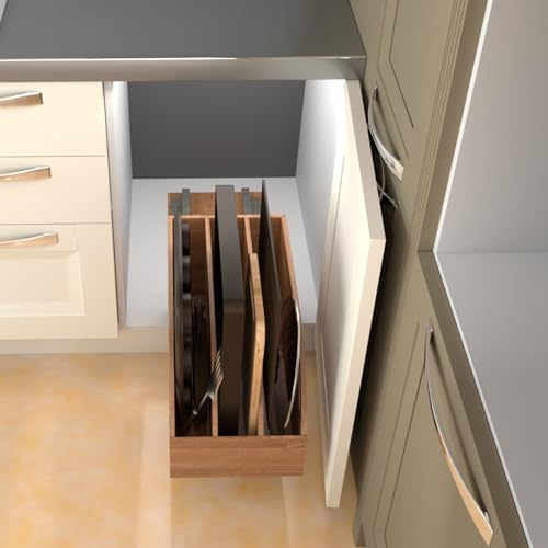 Pull Out Kitchen Cabinet Organizer for Pans & Trays - 10.6 Inch Height