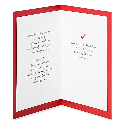 American Greetings Fireplace Card for Husband - Romantic Christmas Greeting, 5.375 x 8.25 in