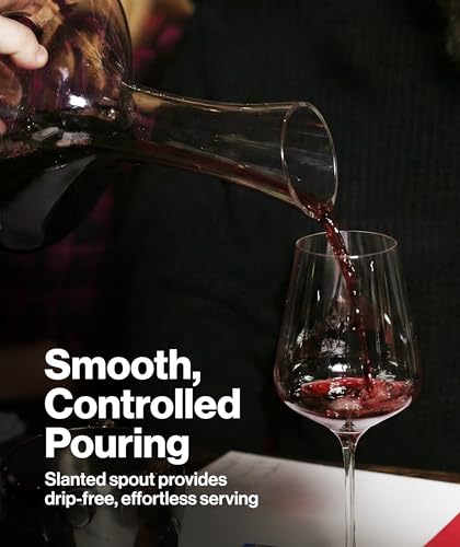 Large Crystal Wine Decanter with Built-In Aerator - 750ml