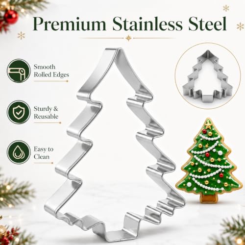 Large 5'' Christmas Tree Cookie Cutter - Stainless Steel Bakeware