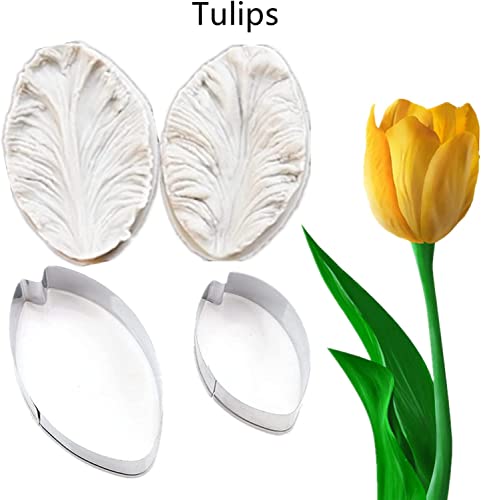 Gum Paste Flower Molds & Fondant Cutters Set for Cake Decorating