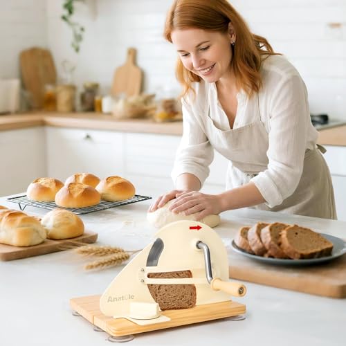 Foldable Manual Bread Slicer Cutter for Homemade Sourdough - Adjustable Thickness