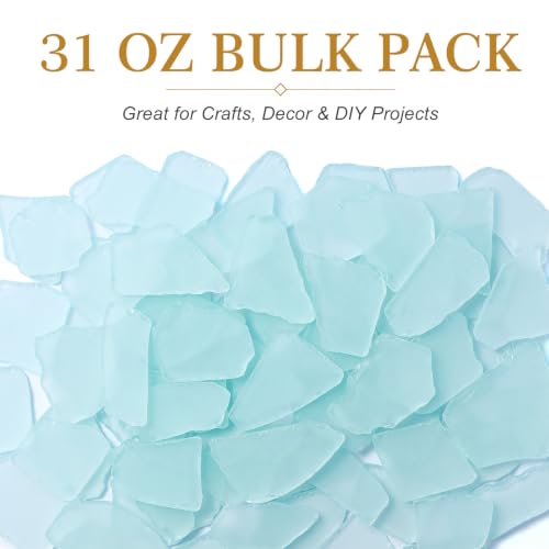 Armas Kodu 31 oz White Sea Glass Pieces 1.2–2.0 in for Crafts & Decor (White)