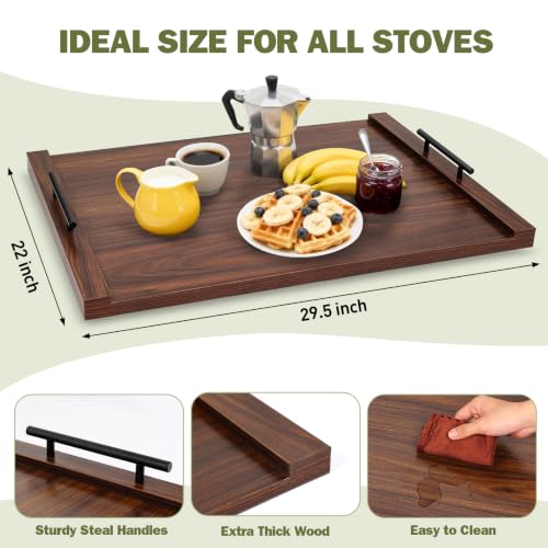 Wood Stove Top Cover with Handles - Walnut Noodle Board for Kitchen Counter Space