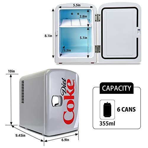 Koolatron 4L Portable Mini Fridge Cooler & Warmer with AC/DC Plugs, Gray