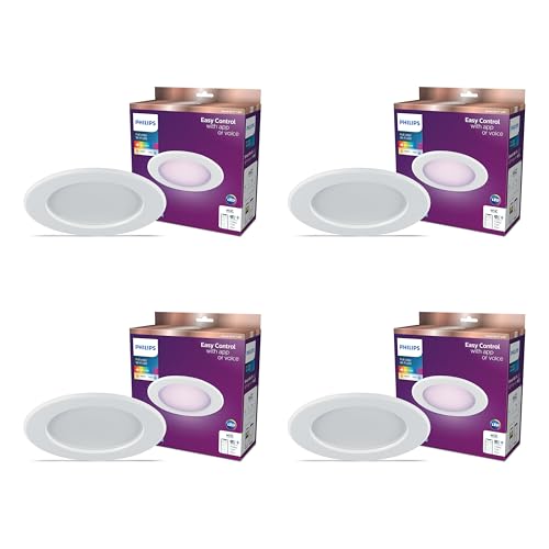 Philips Smart 5-6 Inch Retrofit Recessed LED Downlight 4-Pack Wi-Fi Color Changing