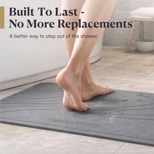 Diatomaceous Earth Bath Mat - Quick Dry & Non-Slip Bathroom Floor Rug