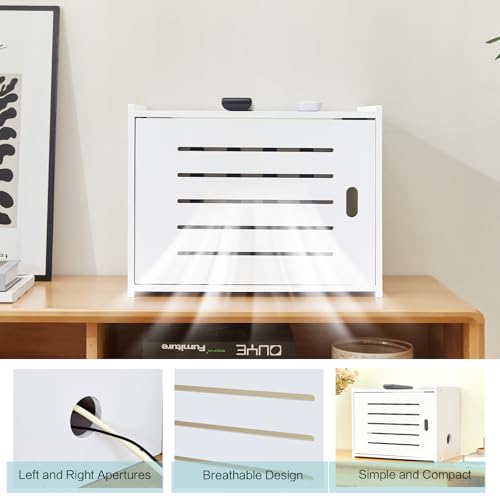WiFi Router Storage Cabinet with Cable Management and Ventilation