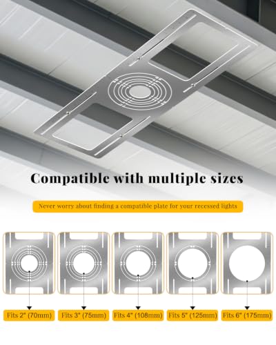 24-Pack New Construction Mounting Plate for 2-6 Inch Recessed LED Lights - Compatible with Ceiling Joists and Beams - Galvanized Steel for Durable, Rust-Resistant Installations (Variation: 24)
