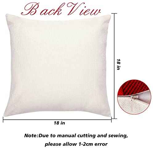 TDHDIKE Christmas Pillow Covers 18¡¿18 Inch Set of 4 Farmhouse Christmas Pillow Covers Christmas Pillow Cases for Sofa Couch Christmas Decorations Throw Pillow Covers