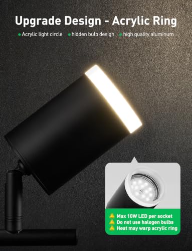 6 Light Black Kitchen Track Lighting Fixtures Ceiling Mount - Adjustable Heads