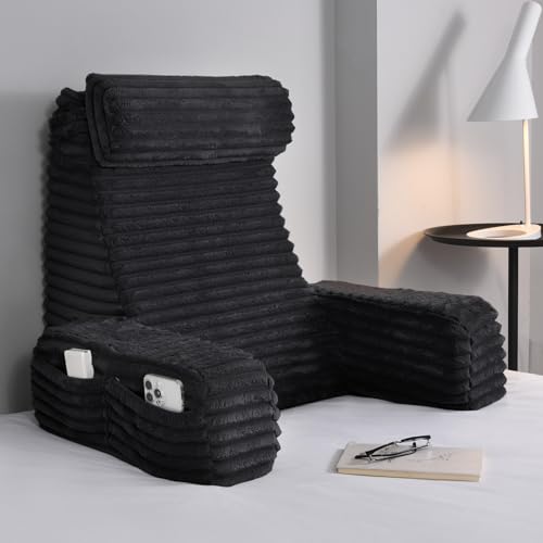 ENITYA 22" XL Back Pillow for Bed Sitting Up with Armrests & Big