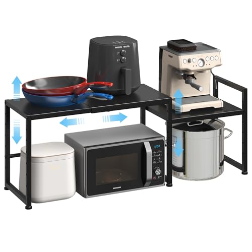Adjustable Metal Storage Shelves - 44.4 Inch Heavy Duty Utility Rack with 150LBS Capacity - 1 Tier Black Shelving Unit for Kitchen Garage Pantry
