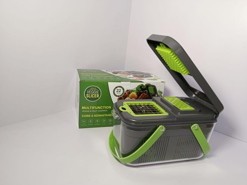 Skiennix Vegetable Chopper Mandoline Slicer - Versatile Food Chopper with Container for Easy Salad Prep | White