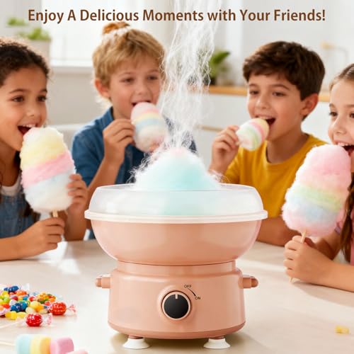 Mini Cotton Candy Machine for Kids & Family with 10 Sticks & Sugar Scoop