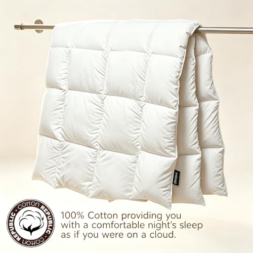 All Season King Size Goose Feather & Down Fiber Comforter - White