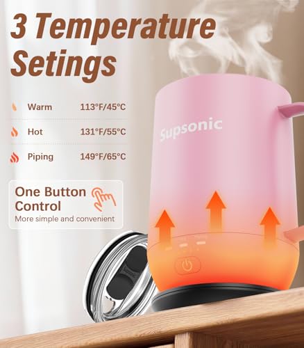 Supsonic Cherry Blossom 16oz Self-Heating Coffee Mug with Temperature Control