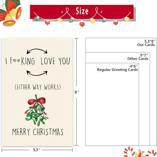 Missonemi Funny Christmas Card Gift for Women Men MS309, Naughty Holiday Greeting