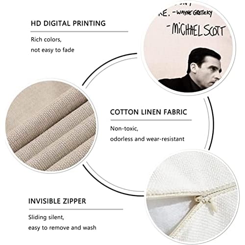 Farmhouse Quote Decorative Throw Pillow Cover, Funny Michael Scott Cushion Case Decor Sign, Seasonal Home Square Pillowcase Sofa Couch Decoration 16x16 for The Office