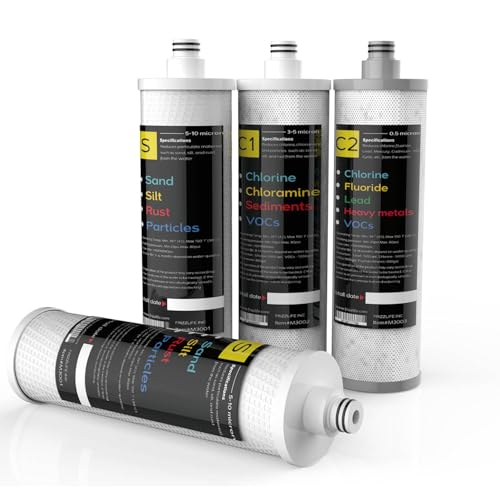 Frizzlife M3005 Replacement Filter Cartridge Set 4 Pack for SK99 & SP99 Under Sink Water Filter