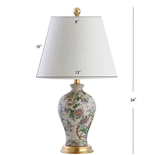 French Country Floral Urn Ceramic Lamp - Multicolor, 24 Inch