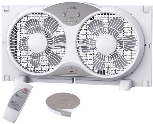 9-Inch Reversible Window Fan with Remote Control & 3-Speed Settings