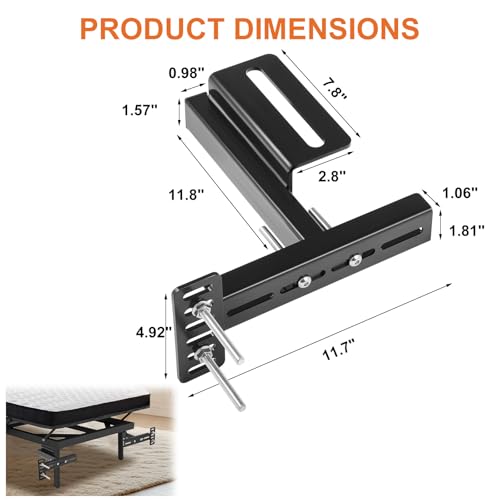 Adjustable Metal Bed Frame Headboard Bracket Kit - Heavy Duty Steel