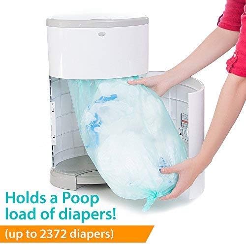 Jasclair Refill Bags for Dekor Plus Diaper Pail - Odor-Locking Multi-Layer Liners | 4 Pack | Light Baby Powder Scent