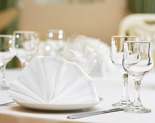 White Cloth Napkins Set of 60 - 17x17 Inches, 100% Polyester, Elegant Dinnerware