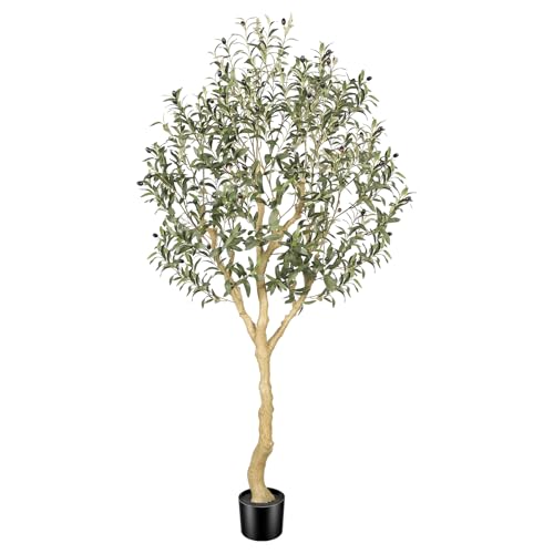6ft Faux Olive Tree with UV-Resistant Leaves for Indoor Outdoor Decor - Realistic & Durable