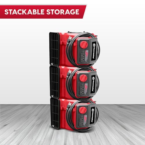 Vacmaster AM201 1101 Air Mover & Fitness Fan - Red, 550 CFM Drying & Cooling