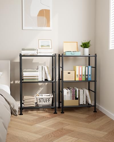 2-Pack Slim Metal Wire Storage Shelves - 18.2 x 12.3 x 30.4 Inches, Black