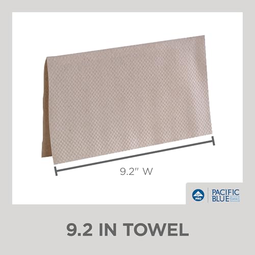 Brown Recycled Paper Towels - Pacific Blue Basic S-Fold 250-Pack, 9.2 x 10.2 Inches