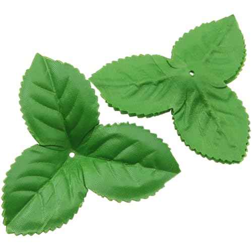 100 PCS Artificial Leaves Rose Flower Leaf Green Artificial Rose Leaves for Christmas Party Decorations Bouquet Garlands Wedding Decorations (3.74 Inches * 3.74 Inches)
