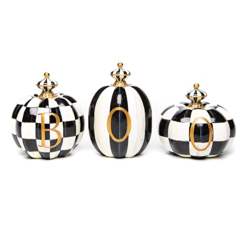 Mini Halloween Pumpkin Decor Set - Black & White