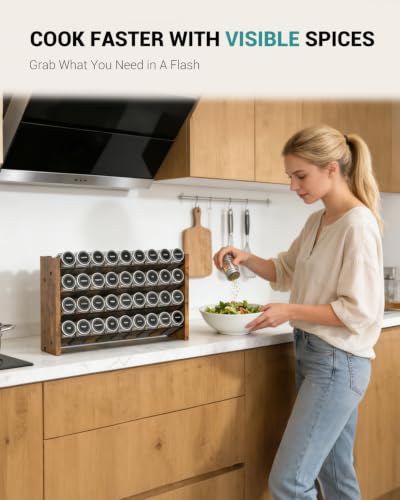 NESAPTO 36 Jars Spice Rack Organizer with Wall Mount and Countertop Use, 17.2"W x 9.4"H
