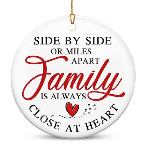 TEEZWONDER Family Christmas Ornament Gifts for Women Men - Ceramic Christmas Ornaments 2025 for Tree Decorations for Mom Dad Grandma Grandpa, Sister Brother Gift Ideas for Xmas