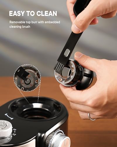 SHARDOR Electric Burr Coffee Grinder 2.0 - Glossy Black, 16 Settings for Espresso & French Press
