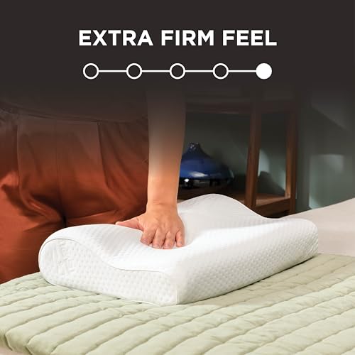 Tempur-Pedic Small Profile Neck Pillow - Extra Firm Support, White, 20x12.5x3.5" Variation 1